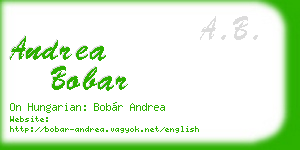 andrea bobar business card