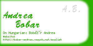 andrea bobar business card